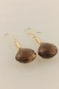 Smokey Quartz and Gold Drops